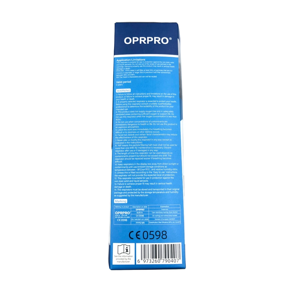 OPRPRO FFP2 NR Respiratorius, 10 vnt. 6973260790407