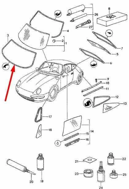 Originali "Porsche 993 944 S 2 968 Carrera" priekinio stiklo sandariklis priekinis išorinis 99354192500
