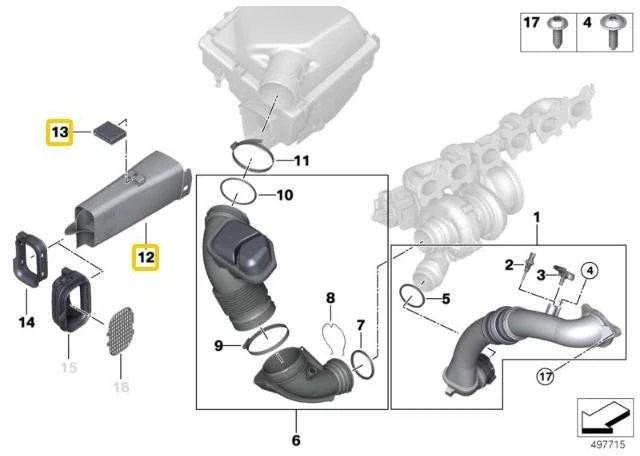 Originalus BMW 1-4 serijos F kartos nefiltruotas oro snorkelis 13717646769