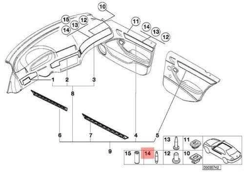Originalus BMW 3 serijos E46 sedano interjero apdailos remonto rinkinys OEM 51458268567