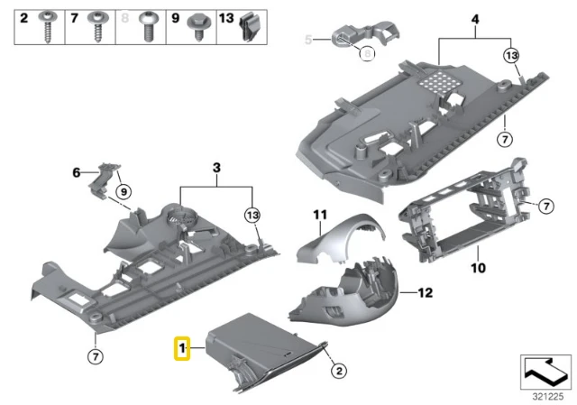 Originalus BMW 51459206025 - Sulankstomas skyrius vairuotojo pusėje Juodas 5 serija