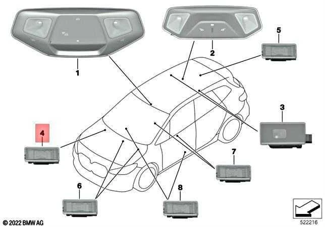 Originalus BMW BMW I X1 G70 U06 U11 I20 216i 218d 218i Pirštinės dėžutės šviesa 63315A42417