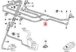 Originalus BMW E38 sedano priekinio stiklo plovimo žarna OEM 61668372200