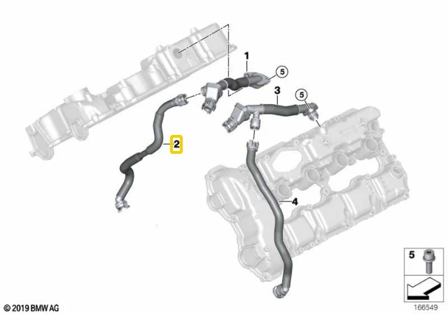 Originalus BMW E70N E71 E72 F01 F02 alkūninis velenas ventiliacijos vamzdis OEM 11157575640