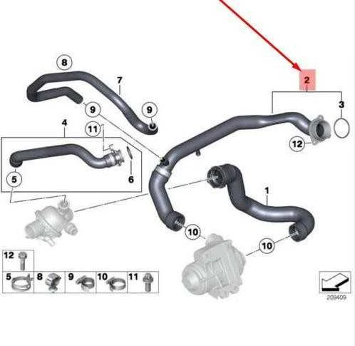 Originalus BMW E82 E84 E88 E90N E91N E92N vandens siurblio žarna OEM 11537584550