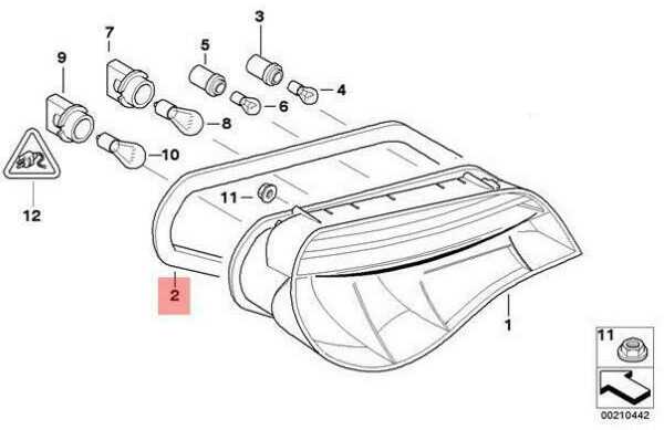 Originalus BMW E85 E86 kupė kabrioletas galinio žibinto tarpiklis dešinėje OEM 63217167590