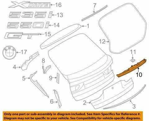 Originalus BMW F07 520d 528i 530d 530dX 535d 535dX 535i bagažinės dangtis 51137345621
