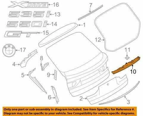 Originalus BMW F07 520d 528i 530d 530dX 535d 535dX 535i bagažinės dangtis 51137345621