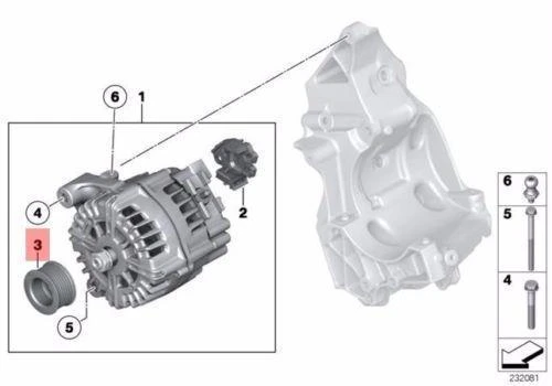 Originalus BMW F07 generatoriaus skriemulys 12317808026