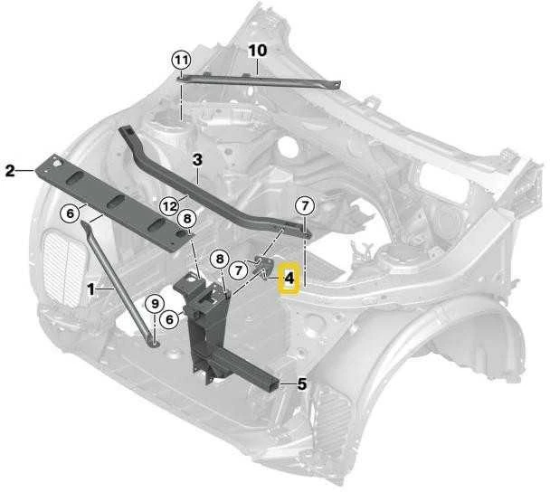Originalus BMW F25 F26 SAC adapterio plokštė kėbulo sustiprinimui kairėje OEM 51647210507