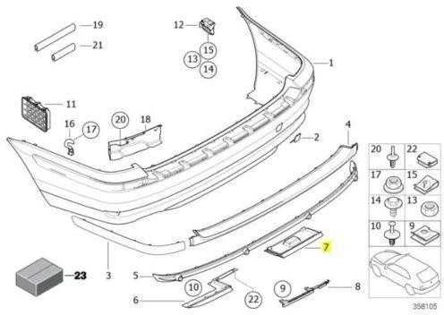 Originalus BMW Flap Towbar Bumper Juodas 3er e46 51128227569 OEM