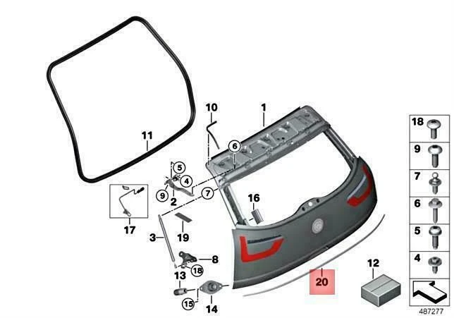 Originalus BMW I I3 I3s I01 i3 120Ah Rex 94Ah Galinis apdailos elementas 51137462347