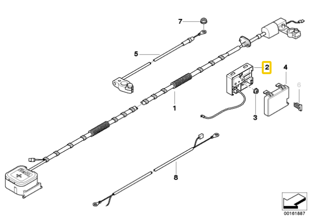 Originalus BMW JCW R52 R53 kupė teigiamas akumuliatoriaus saugiklio modulis B+ OEM 61131508927