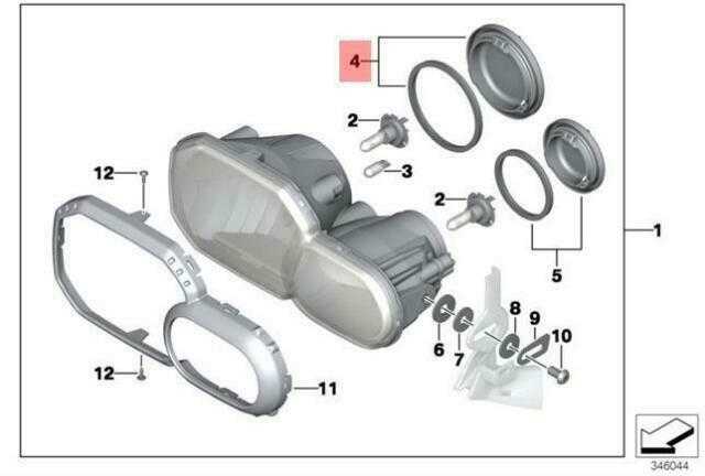 Originalus BMW K70 K72 K73 K75 apsauginis dangtelis su sandarikliu OEM 63128546745