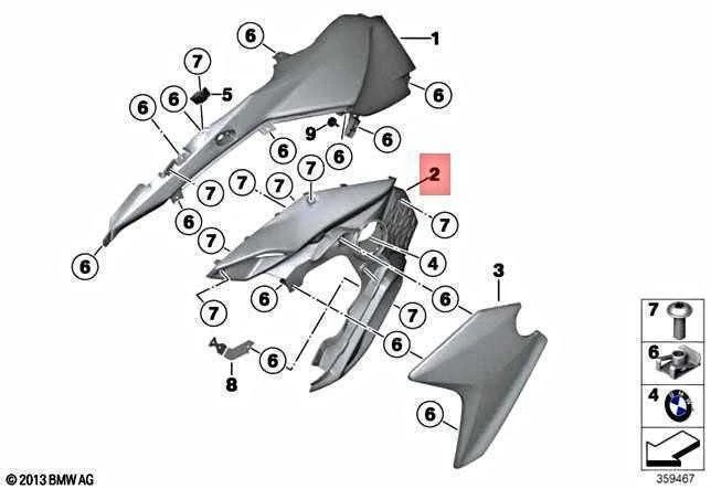 Bmw K72 F650Gs F800Gs Įsiurbimo Angos Dangtis Originalus 46638529013