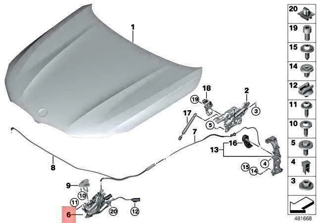 Originalus BMW M5 Z4 F90 G14 G15 G29 G30 G31 G32 G38 518d Dešinysis užraktas 51237347411