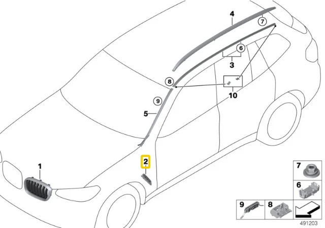 Originalus BMW X3 X4 M G01 G02 G08 Apdailos Šoninis Panele Priekinis Kairysis 51138064805