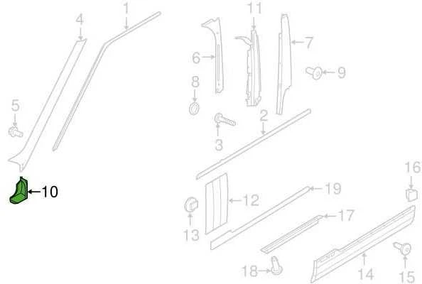 Originalus LAND ROVER 13-18 Range Rover Priekinis Kairysis Durų Izoliatorius LR040775