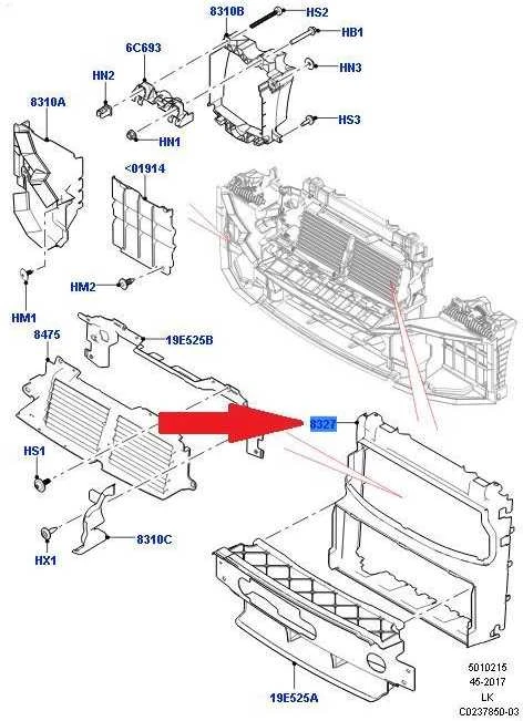 Originalus LAND ROVER Range Rover radiatoriaus oro deflektoriaus rinkinys LR084885
