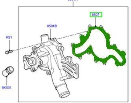 ORIGINALUS LAND ROVER VANDENS PUMPOS GASKETAS LR3 LR4 V6 4.0 NAUJAS 1106473