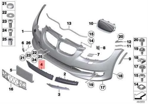 ORIGINALUS OEM BMW 3 Serijos E92 E93 Priekinis Bamperio Centrinis ACC Grotelės 51117227938