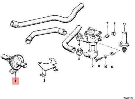 ORIGINALUS OEM BMW 5 Serijos E28 Sedanas Šildytuvo Vandens Vožtuvas 64211368650