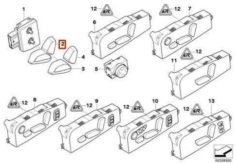 ORIGINALUS OEM BMW 5 serijos E60 E61 2003-2010 sėdynės reguliavimo jungiklio dangtelis dešinėje