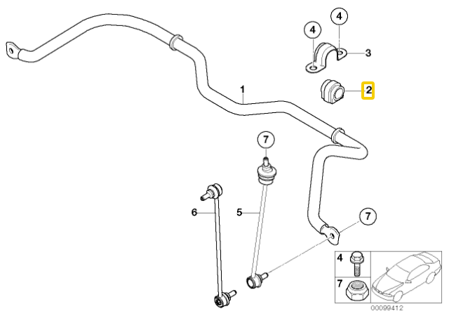 ORIGINALUS OEM BMW MINI R50 R53 R56 R55 R57 Stabilizatoriaus guminis tvirtinimas 31356757146