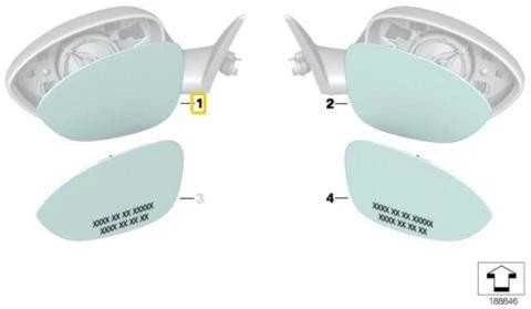 ORIGINALUS OEM BMW Z4 E89 i8 Platus Kampinis Šildomas Veidrodžio Stiklas Kairėje 51167251685