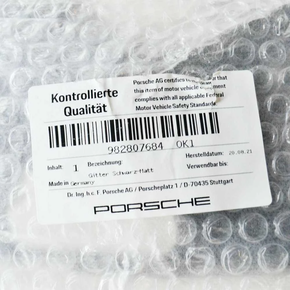 Originalus PORSCHE 718 Boxster Cayman 982 Grotelė Dešinė Matinė juoda 982807684OK1
