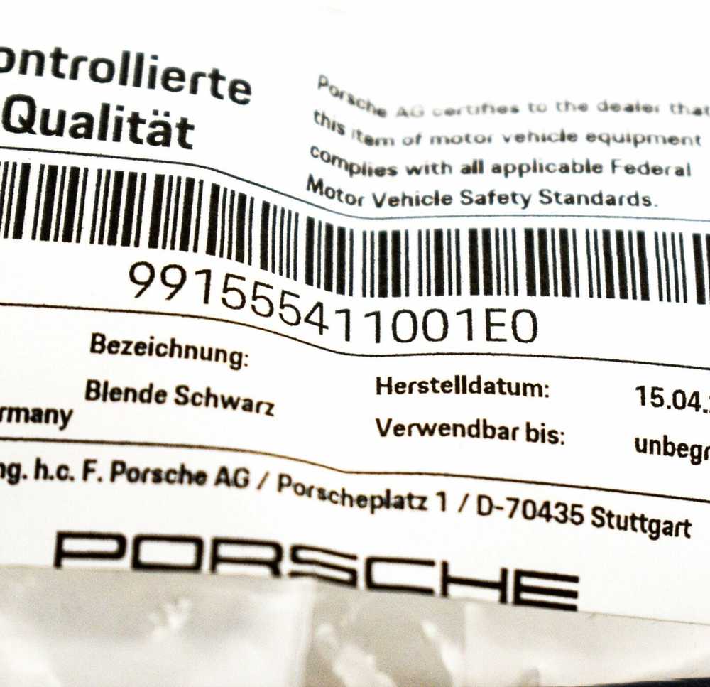 Originalus Porsche 911 interjero priekiniai struktūriniai komponentai užrakto dangtelis kaip slėpėjas 991