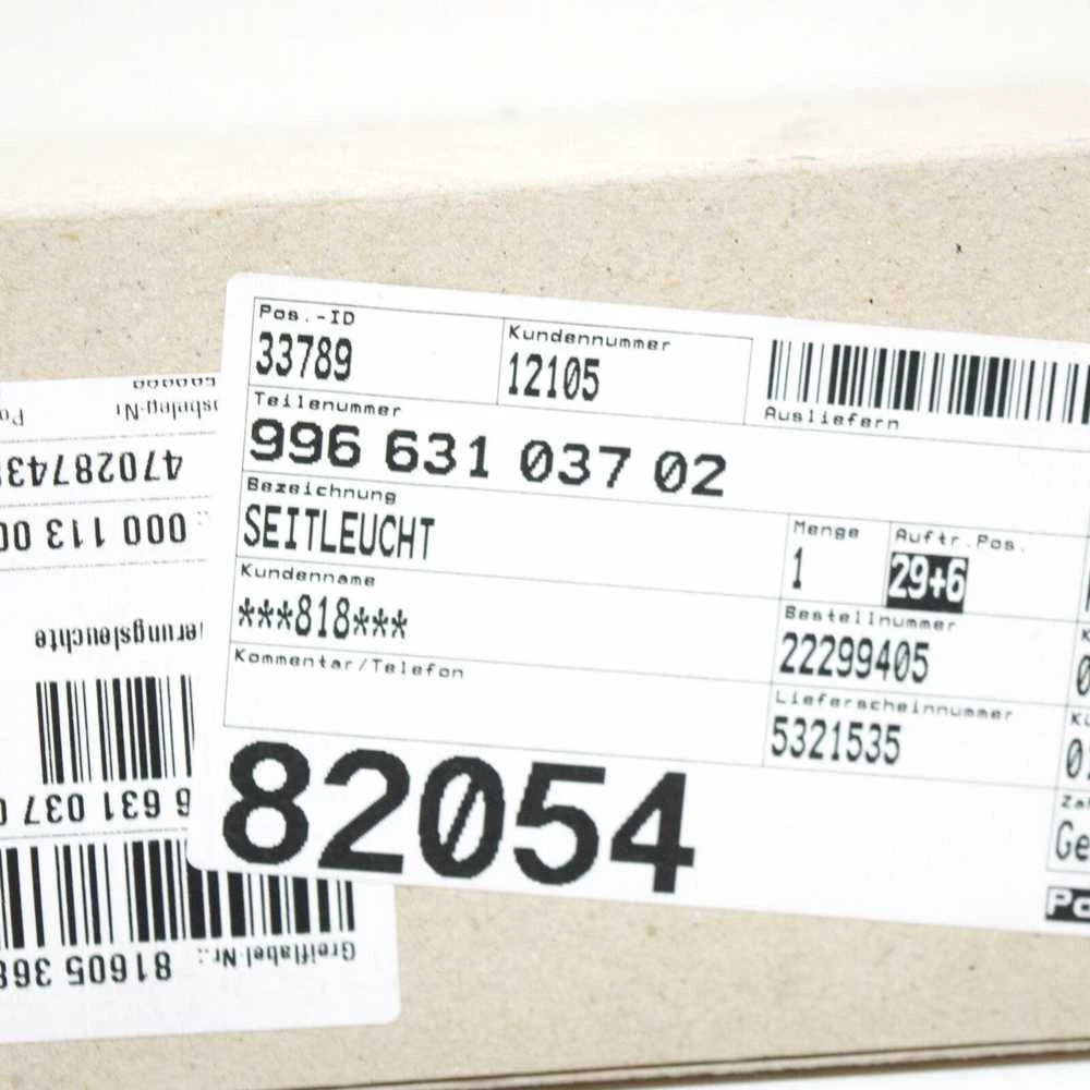 Originalus Porsche 986 996 Carrera šoninis žibintas kairėje pusėje, vairuotojo pusėje, OEM 99663103702