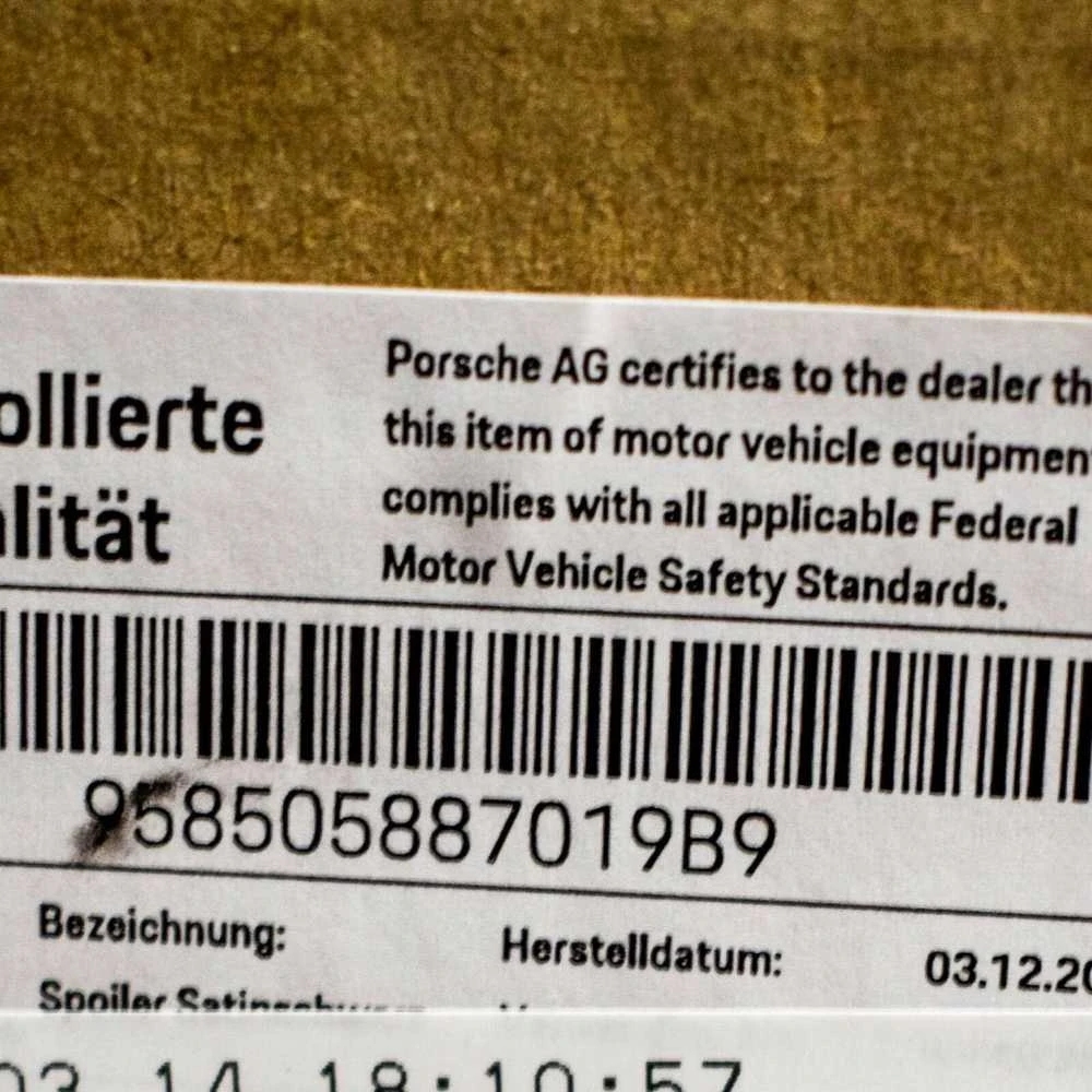 Originalus PORSCHE Cayenne 92A Spoileris Kairysis Satino juodas 958505887019B9