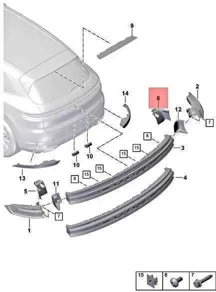 Porsche Cayenne Juodas Matinis Apdaila 2023 2024 Originalus 9Y3945310OK1