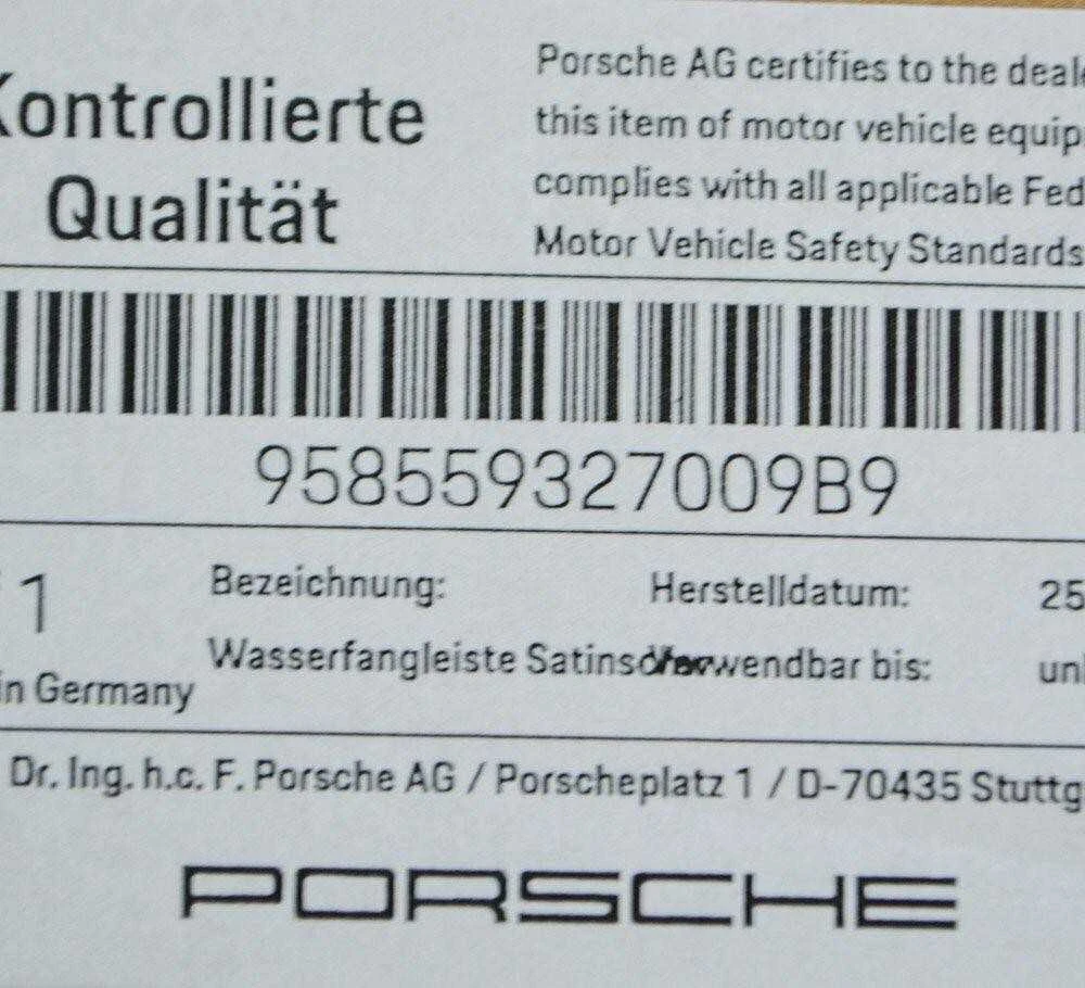 Originalus Porsche Cayenne priekinio stiklo apdailos kairysis vandens nutekėjimo juostos Sa 9585