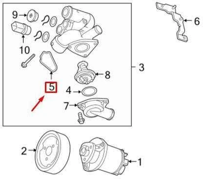 Originalus Porsche vandens siurblio termostato korpuso tarpiklis Cayenne OEM 95510611500