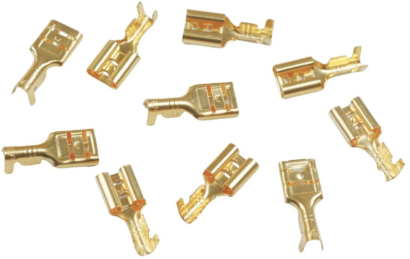 Orno Konektor Neizoliuota jungtis, maksimalus skerspjūvis 2,5 mm², plotis: 6,3 mm, 10 vnt. lizdinėje pakuotėje.