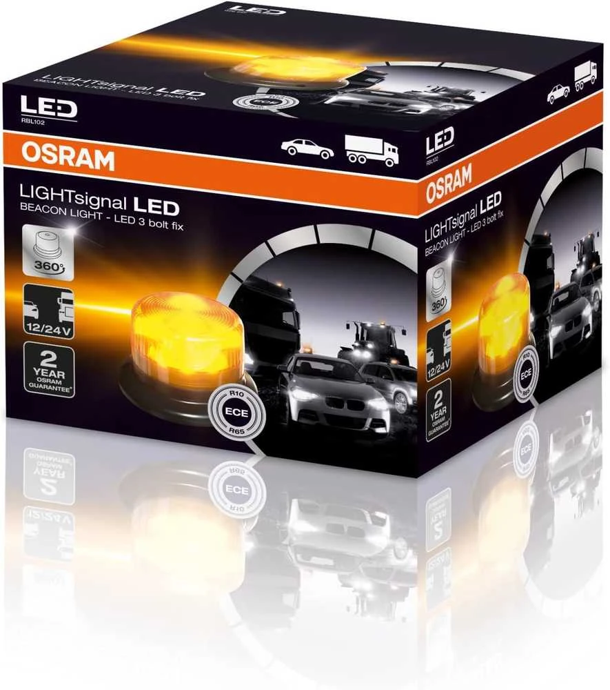 OSRAM LIGHTsignal LED žibintas | 360° gintarinis | 12/24V | 3 varžtų tvirtinimas