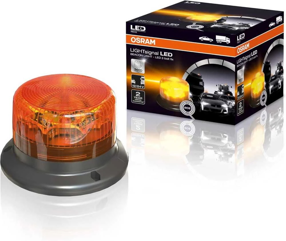 OSRAM LIGHTsignal LED žibintas | 360° gintarinis | 12/24V | 3 varžtų tvirtinimas