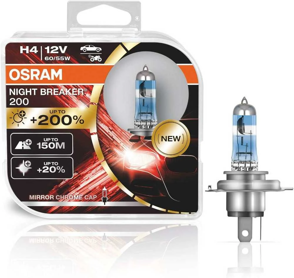 Osram lemputės Night Breaker lazerinis,+200%, H4, 60/55W, DUO 64193NB2