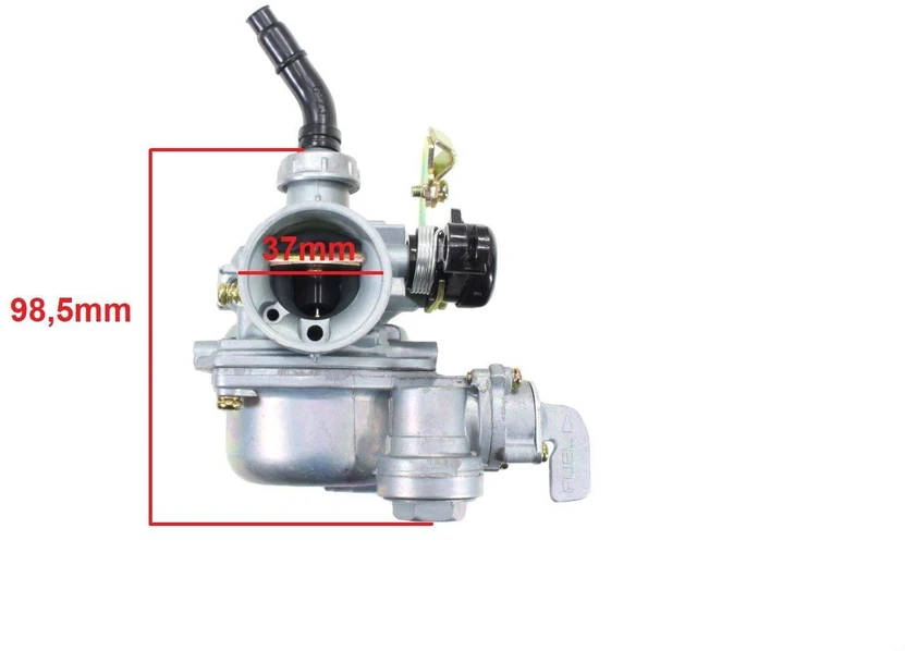 Other ATV KARBIURATORIUS 110/125 TROSAS DROSELĖS SKLENDĖ + 19 mm RU TAP HORIZONTALUS VARIKLIS SU ŽYMĖJIMAIS 139FMB, 147FMD, 152FMH, 154FMI RANDAMAS KETURRAČIAIS, KINIEČIŲ KETURRAČIAIS, GATVĖS MOTOCIKLAI, KROSAI, ČIPERIAI