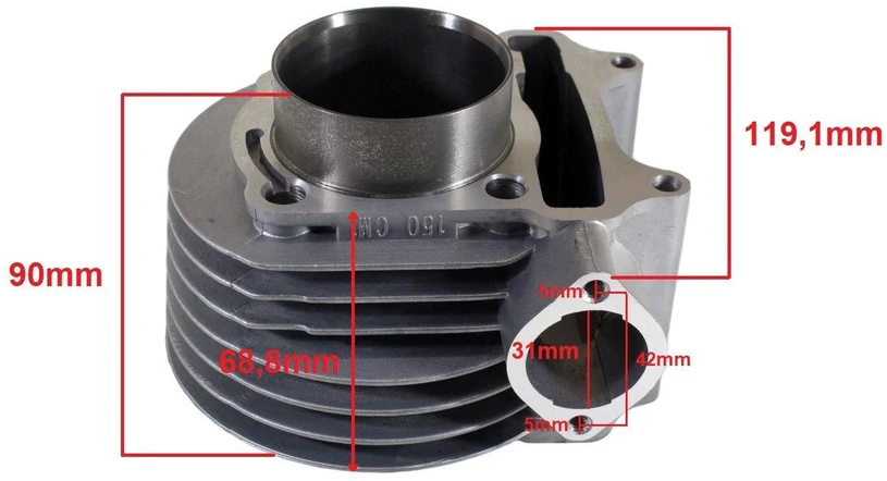 Other CILINDRAS GY6-150 ATV 150 57.4mm KAIŠČIS 15mm KOMPLEKTAS LAIMĖK