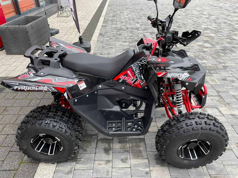Other KETURRATLANKIS ATV 125 SEEYA PAROON P6 JUODA-RAUDONA 1+1 PAVARA 8" ALIUMINIO RATLANKIAI