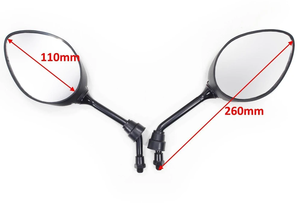 Other MOTOCIKLO VEIDRODĖLIAI MOTOROLERIUI, ATV, MOPEDUI Juodas M10 OXF-1446 E11 KOMPLEKTAS OX