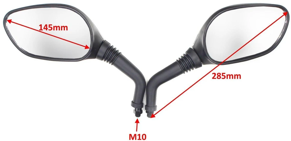 Other MOTOCIKLO VEIDRODĖLIAI MOTOROLERIUI, ATV, MOPEDUI, Juodas M10 OXF-14078 E7 OX