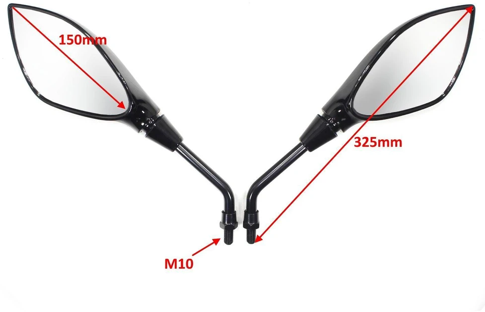 Other „NAKED ATV“ motorolerio sportinio motociklo veidrodėliai juodi M10 OXF-1450 E11 komplektas OX