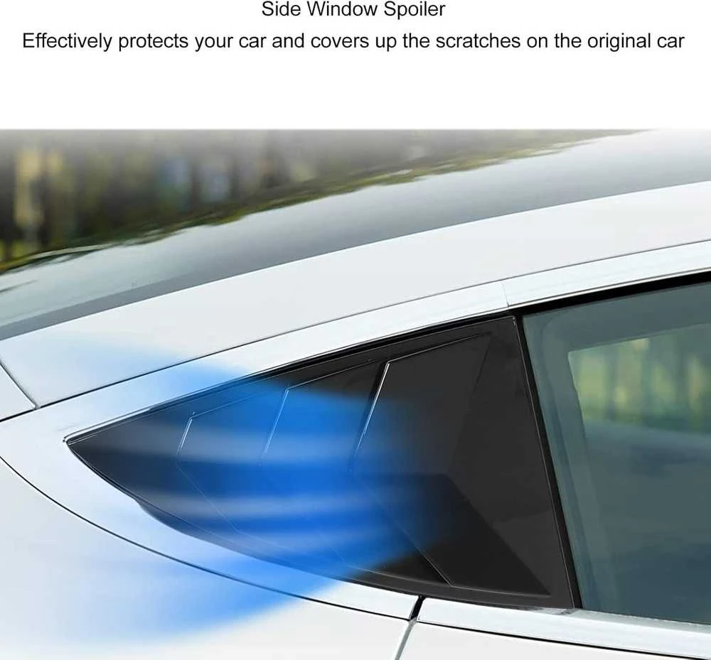 Other Šoninio lango spoileris "Tesla Model Y" 2021-2023 m. modeliui - 2 vnt. ABS trikampio dangtelis, juodas