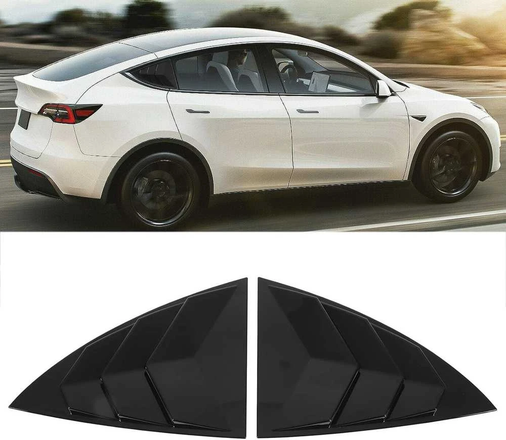 Other Šoninio lango spoileris "Tesla Model Y" 2021-2023 m. modeliui - 2 vnt. ABS trikampio dangtelis, juodas
