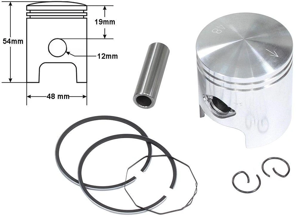 Other Stūmoklis Piaggio Typhoon Air Cool 80cc 48mm Pin12 Standard Typhoon