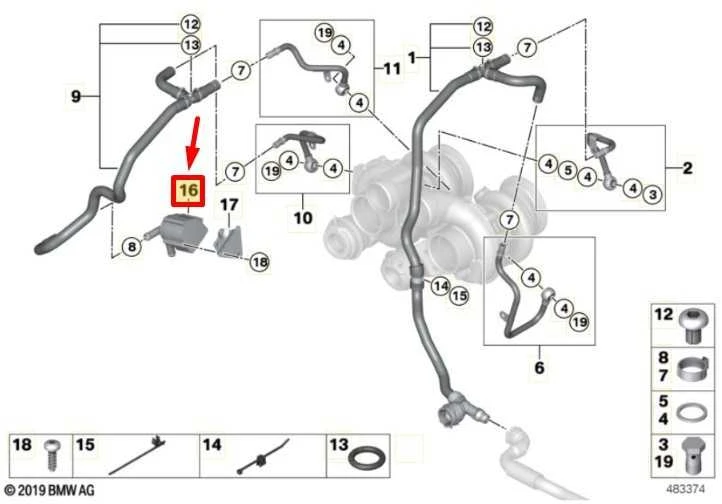 Pagalbinis Vandens Siurblys Bmw X5m X6m E70 E71 Originalus 11515A36582